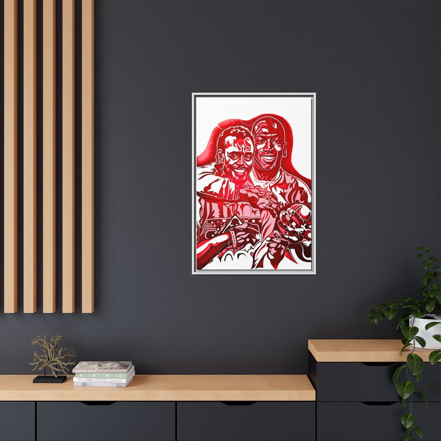 NsArt-Walter P and MJ. Custom Stylish Framed Canvas Wall Art, Basketball Decor, Urban Home Decor, Sports Wall Art, Gift for Sports Fans