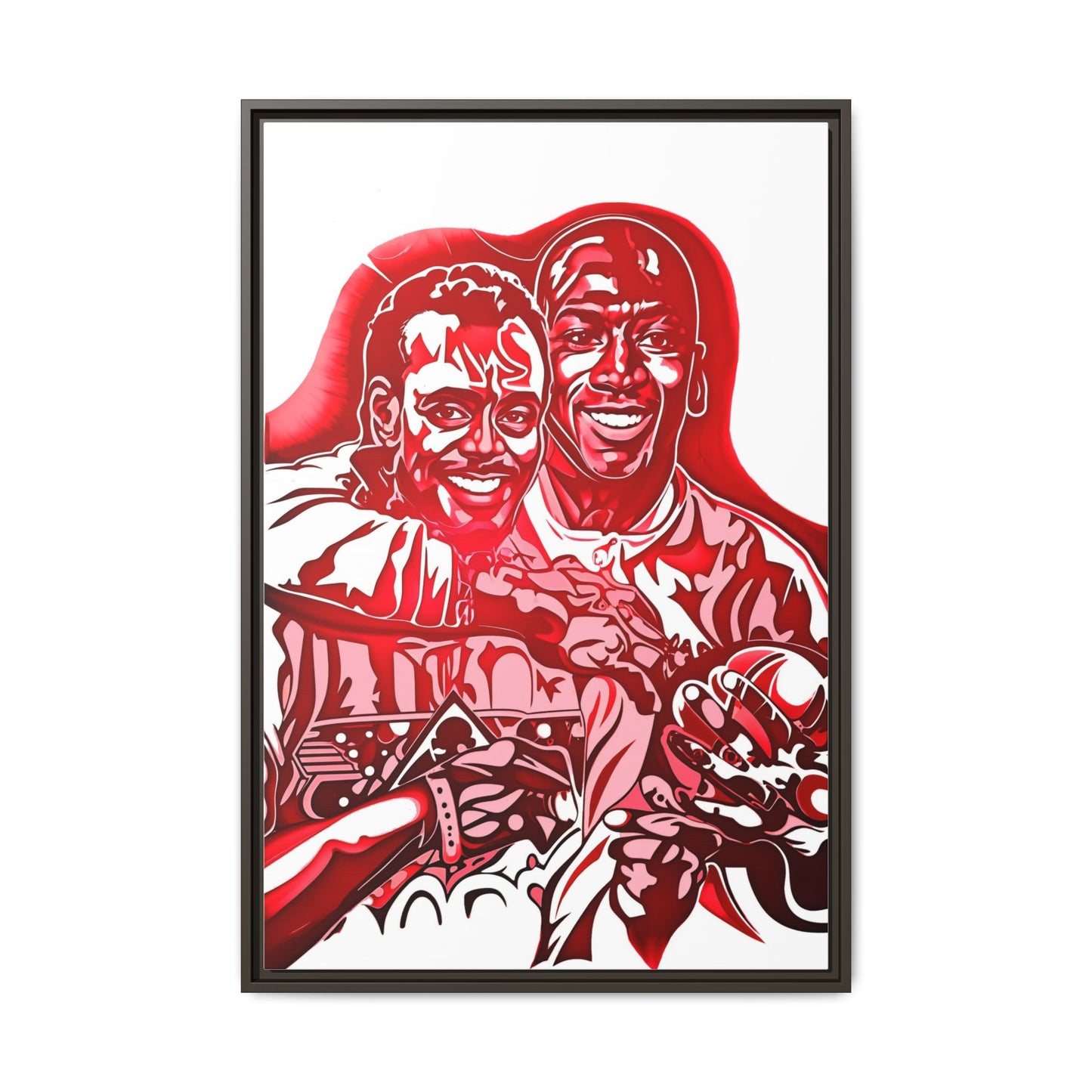 NsArt-Walter P and MJ. Custom Stylish Framed Canvas Wall Art, Basketball Decor, Urban Home Decor, Sports Wall Art, Gift for Sports Fans