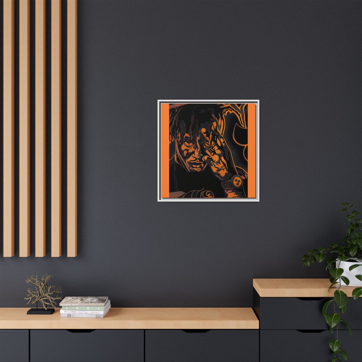 NsArt-J-Wrld. Custom Framed Art Print: Multi-Color Urban Expression, Wall Decor.