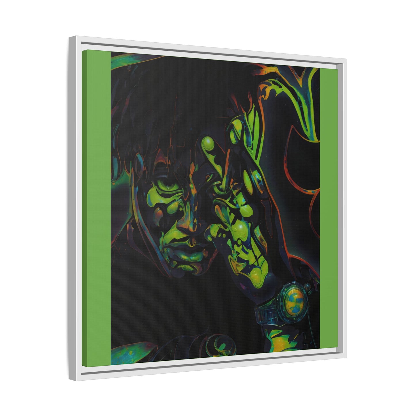 NsArt-J-Wrld. Custom Framed Art Print: Multi-Color Urban Expression, Wall Decor.