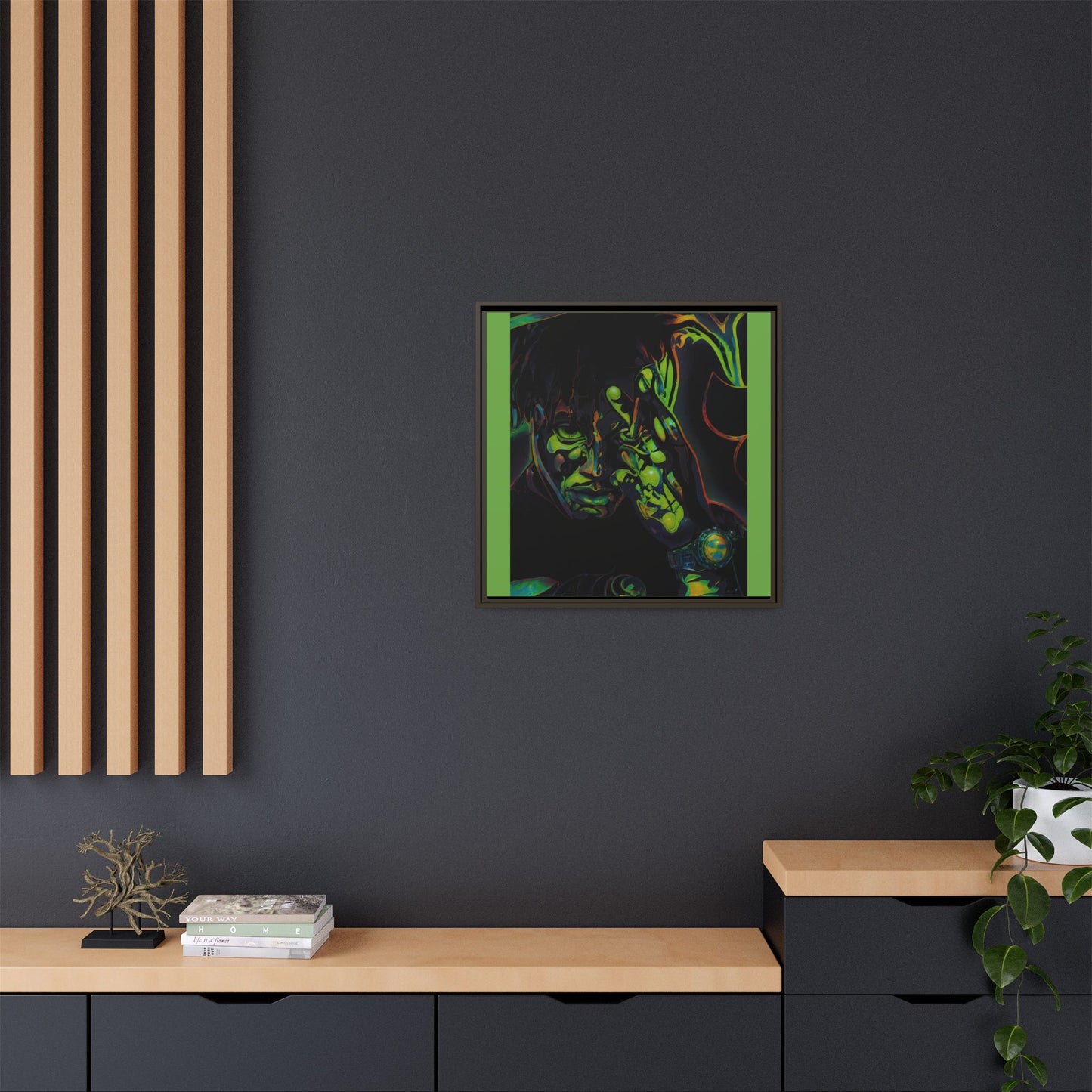 NsArt-J-Wrld. Custom Framed Art Print: Multi-Color Urban Expression, Wall Decor.