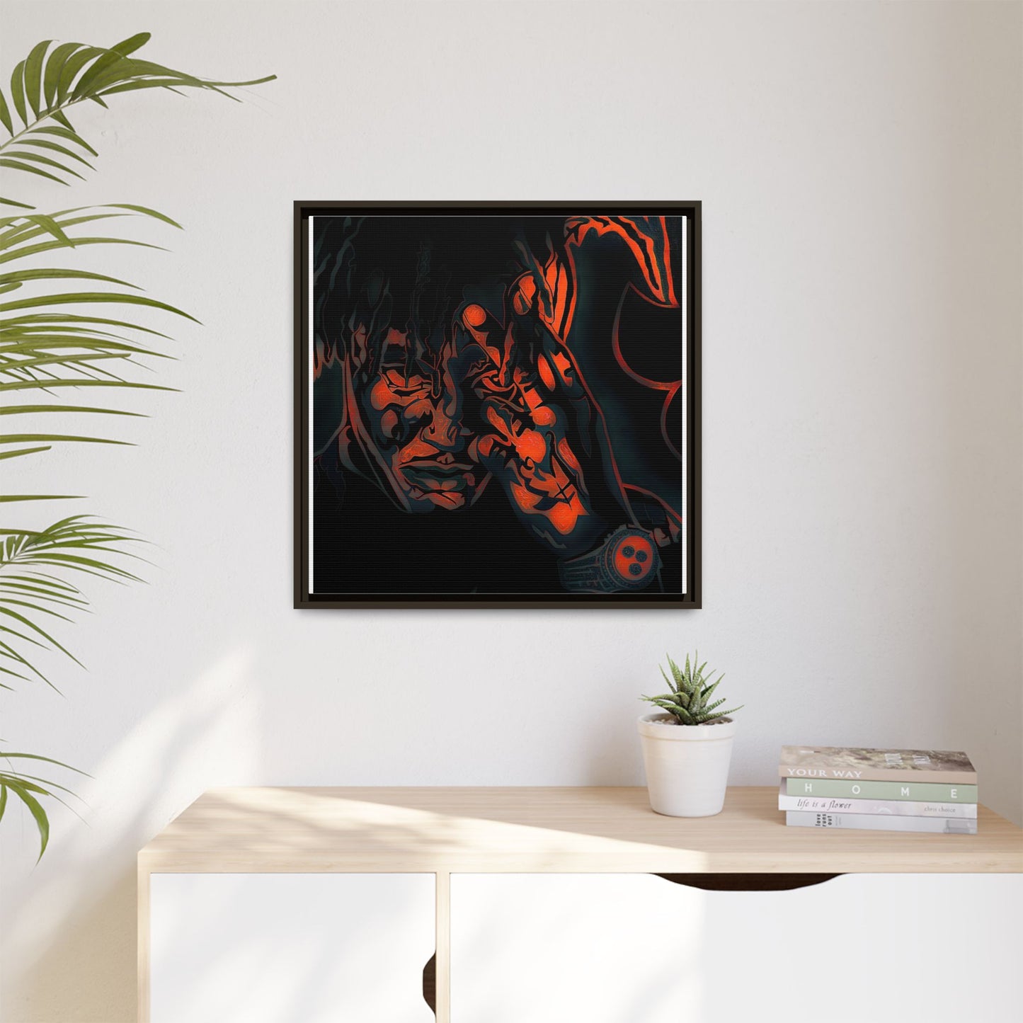 NsArt-J-Wrld. Custom Framed Art Print: Multi-Color Urban Expression, Wall Decor.