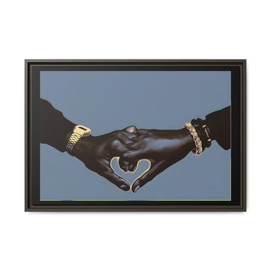 NsArt-BL. Custom Framed Matte Canvas Art Print: Love Hands, Relationship Decor, Wall Art, Gift for Couples, Home Decor Ideas, Friendship Art