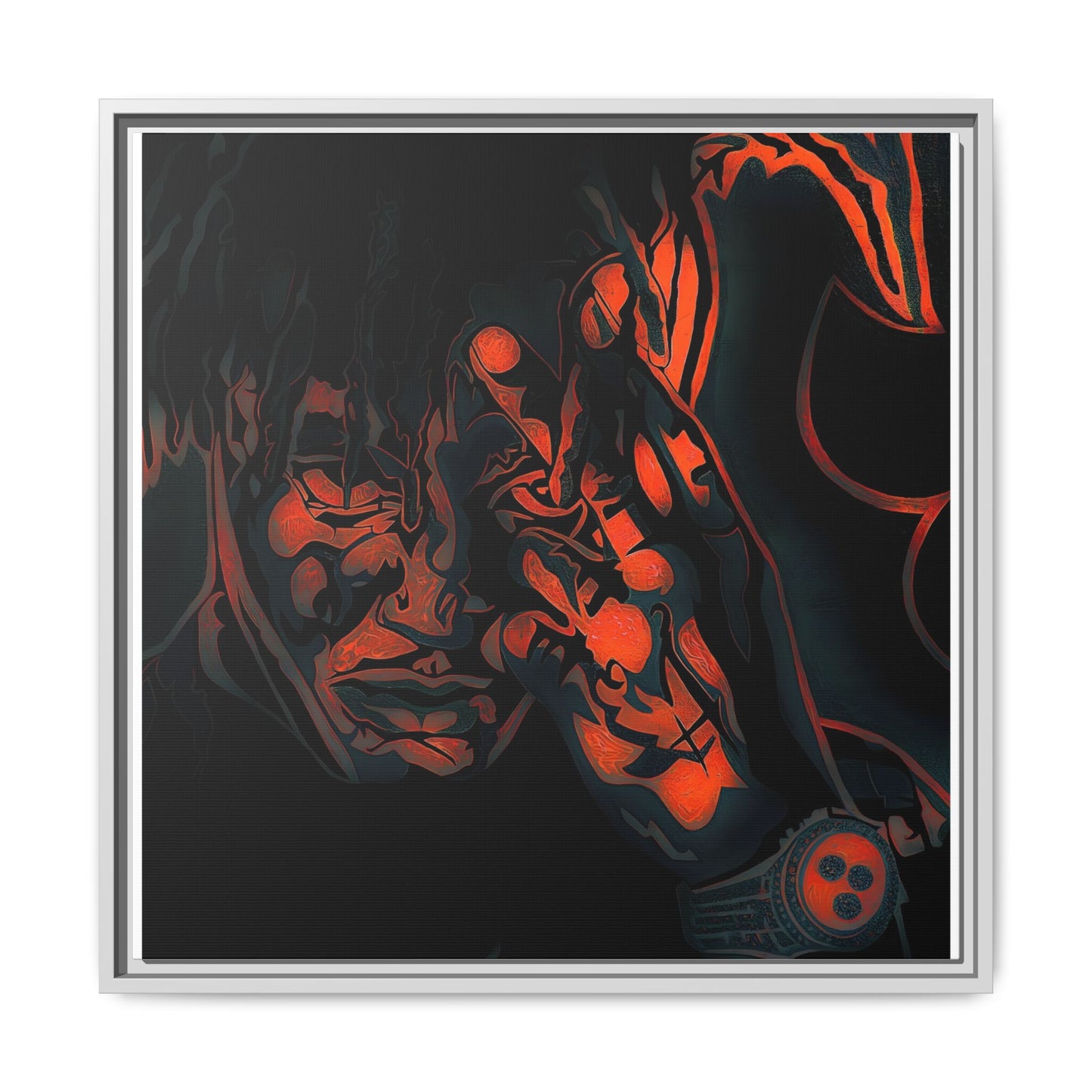 NsArt-J-Wrld. Custom Framed Art Print: Multi-Color Urban Expression, Wall Decor.