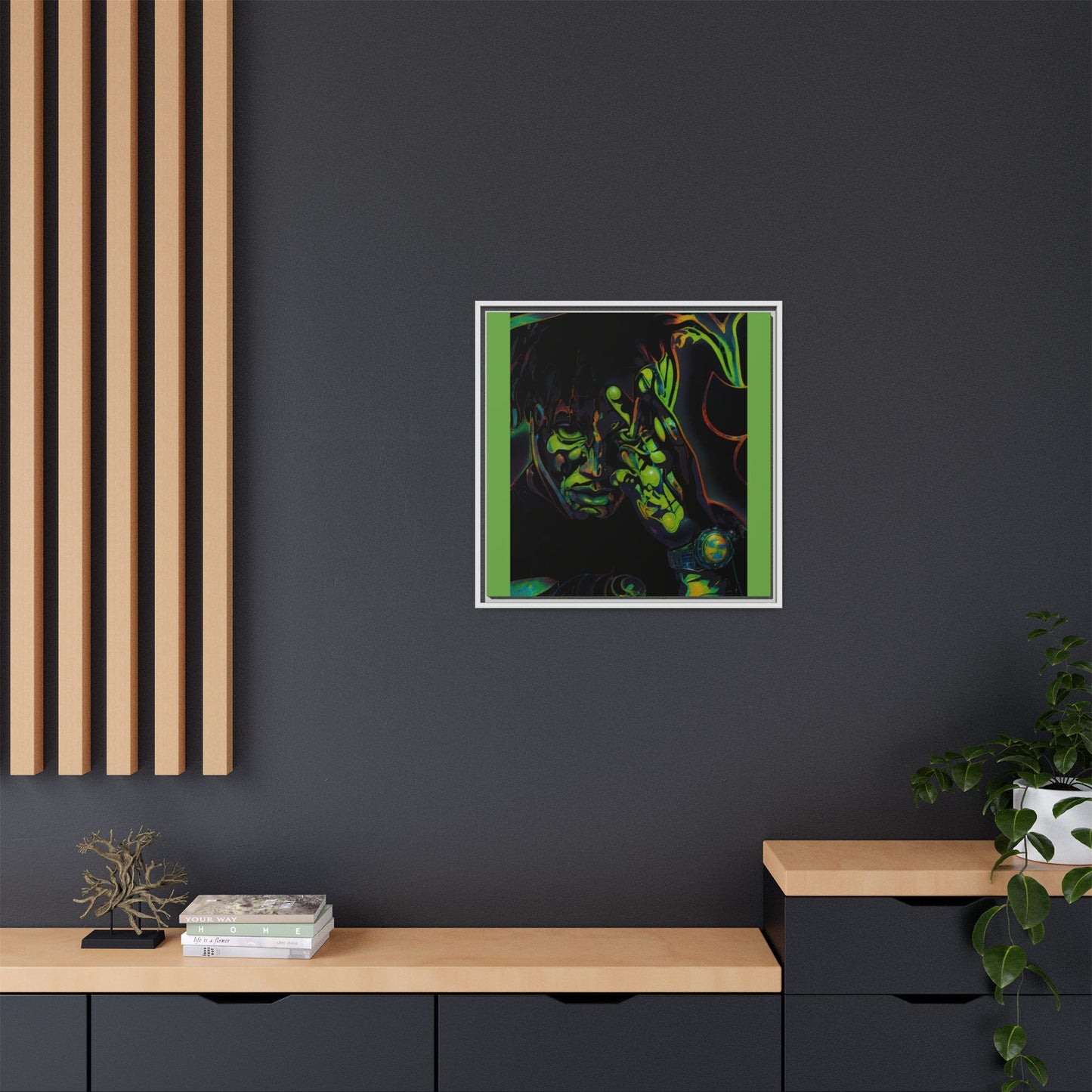 NsArt-J-Wrld. Custom Framed Art Print: Multi-Color Urban Expression, Wall Decor.