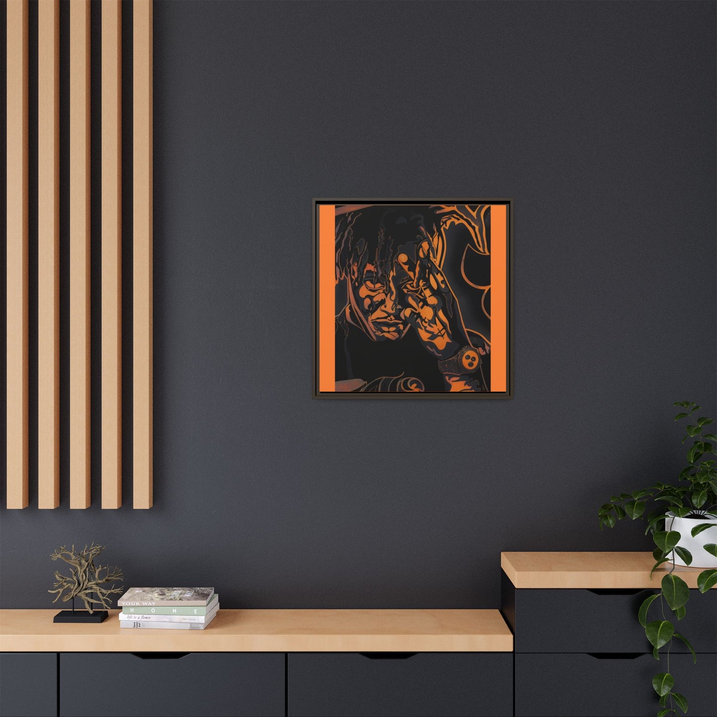 NsArt-J-Wrld. Custom Framed Art Print: Multi-Color Urban Expression, Wall Decor.