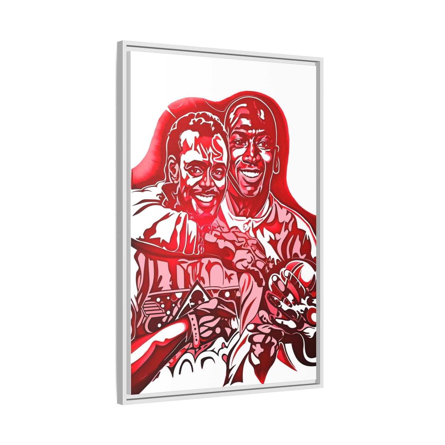 NsArt-Walter P and MJ. Custom Stylish Framed Canvas Wall Art, Basketball Decor, Urban Home Decor, Sports Wall Art, Gift for Sports Fans