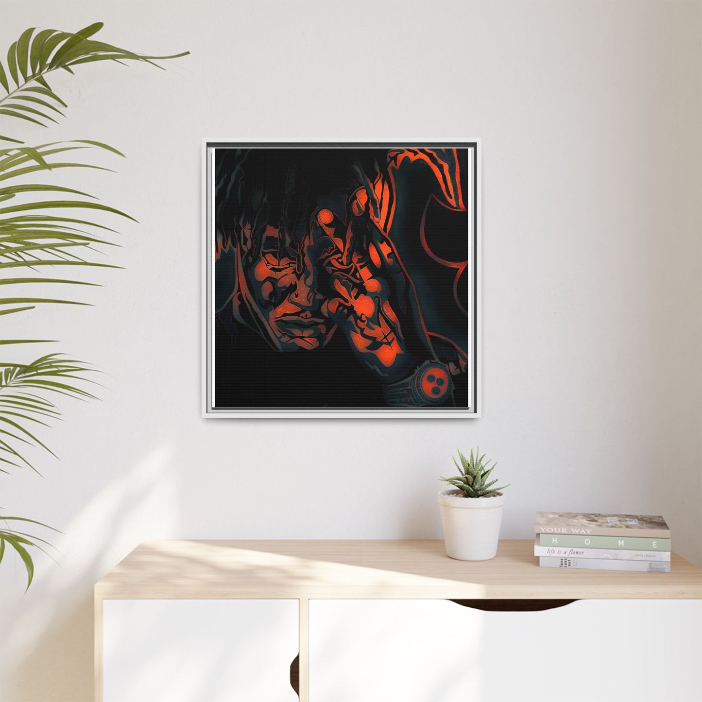 NsArt-J-Wrld. Custom Framed Art Print: Multi-Color Urban Expression, Wall Decor.
