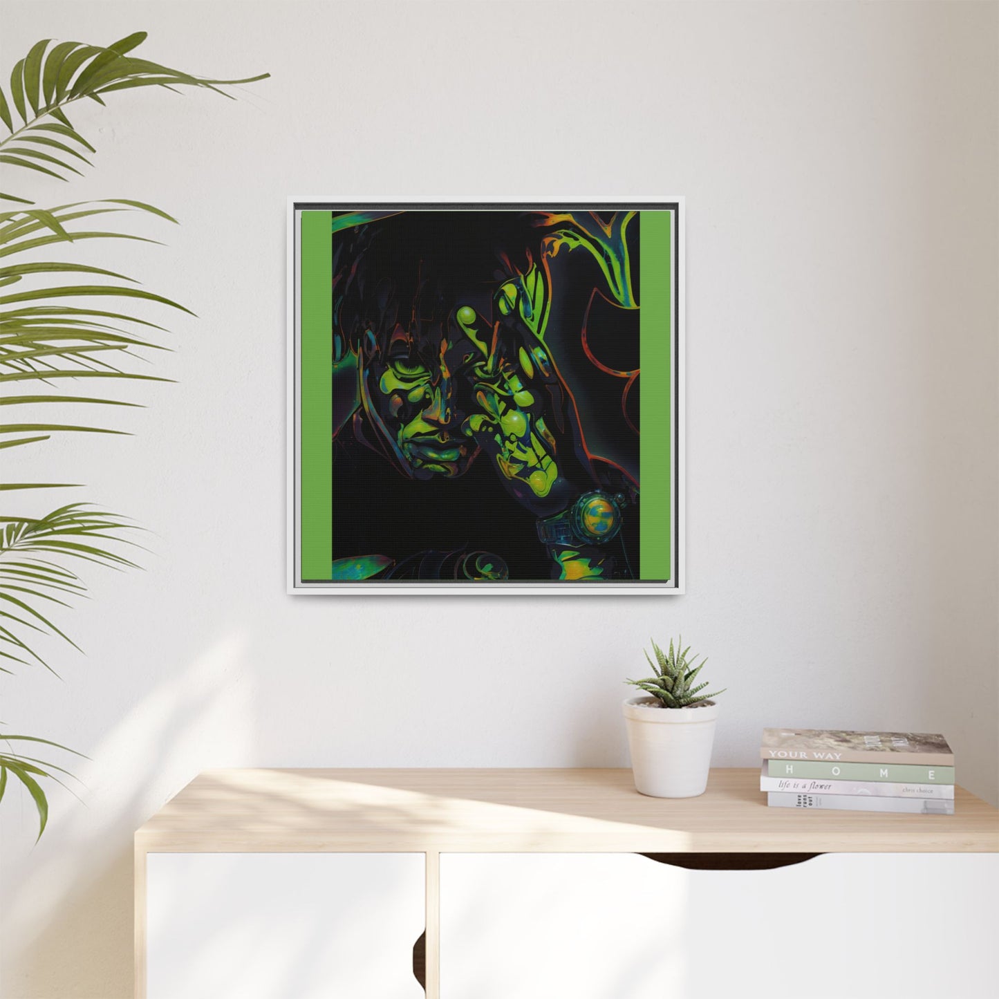 NsArt-J-Wrld. Custom Framed Art Print: Multi-Color Urban Expression, Wall Decor.
