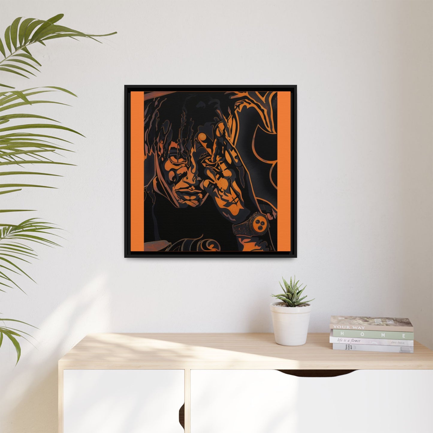 NsArt-J-Wrld. Custom Framed Art Print: Multi-Color Urban Expression, Wall Decor.