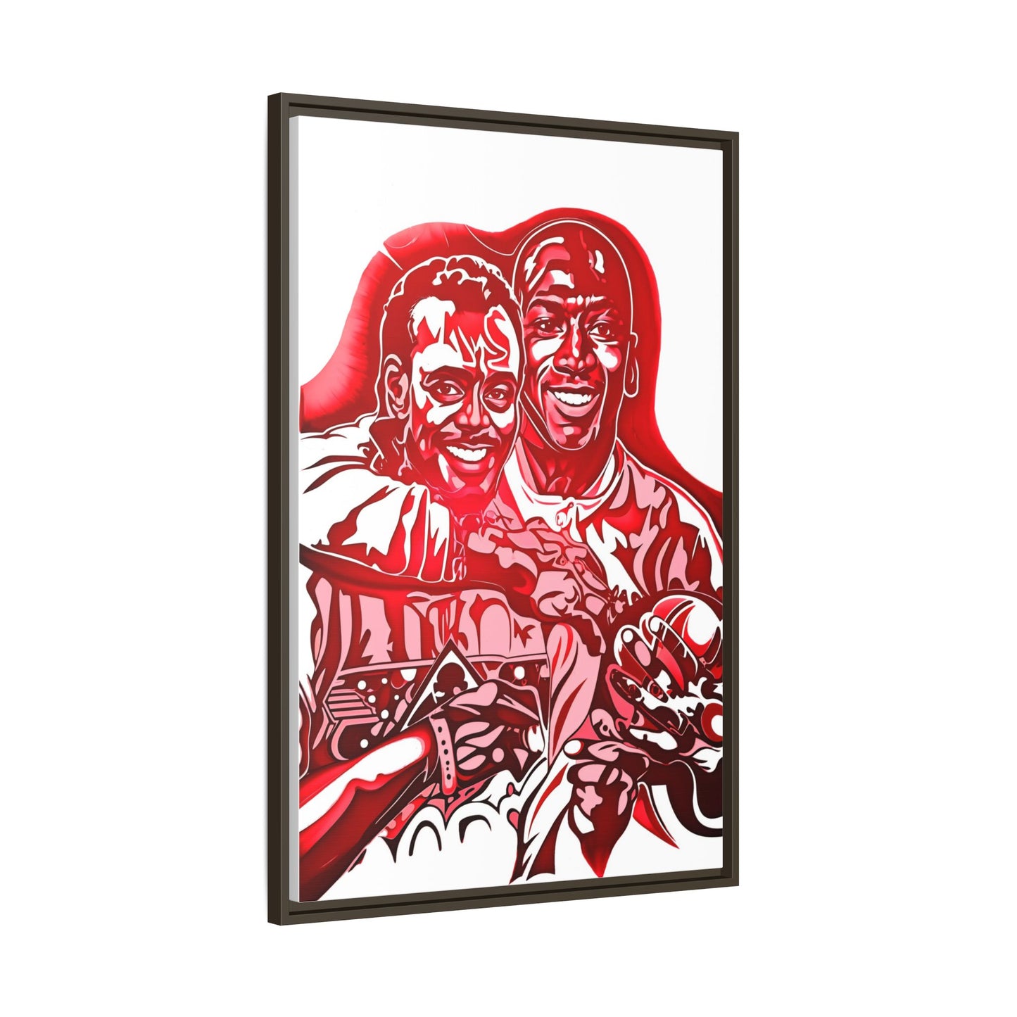 NsArt-Walter P and MJ. Custom Stylish Framed Canvas Wall Art, Basketball Decor, Urban Home Decor, Sports Wall Art, Gift for Sports Fans