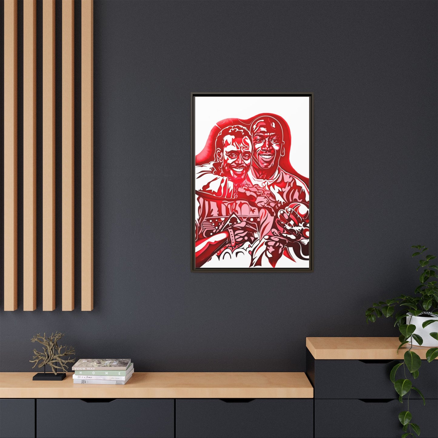 NsArt-Walter P and MJ. Custom Stylish Framed Canvas Wall Art, Basketball Decor, Urban Home Decor, Sports Wall Art, Gift for Sports Fans
