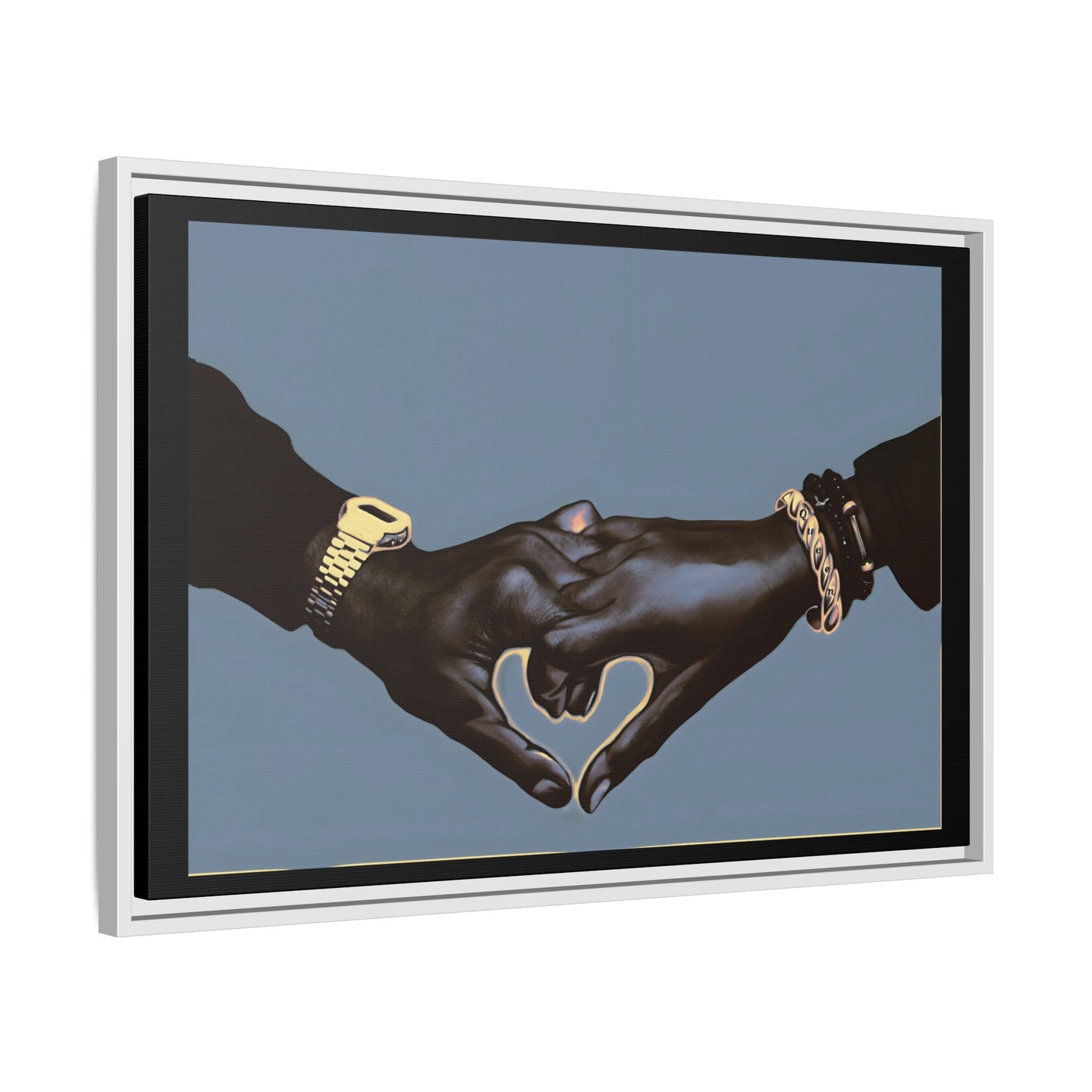 NsArt-BL. Custom Framed Matte Canvas Art Print: Love Hands, Relationship Decor, Wall Art, Gift for Couples, Home Decor Ideas, Friendship Art