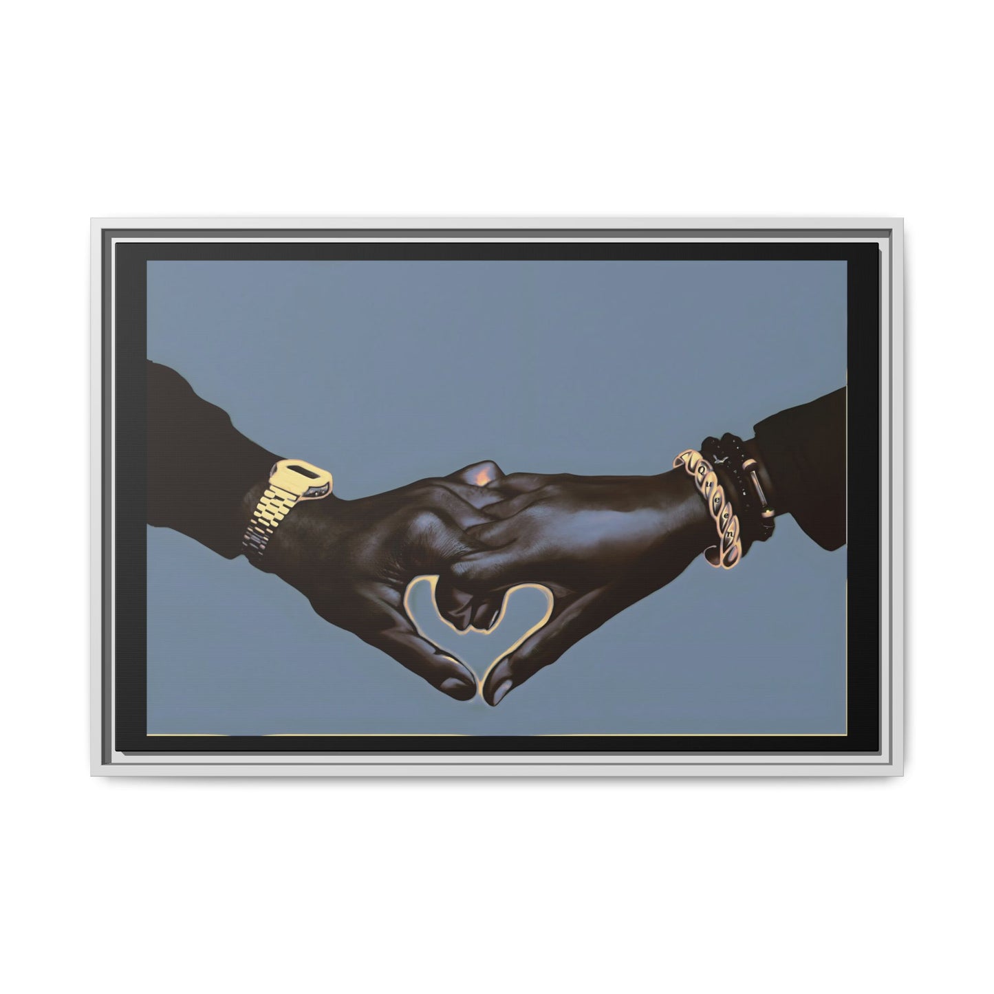 NsArt-BL. Custom Framed Matte Canvas Art Print: Love Hands, Relationship Decor, Wall Art, Gift for Couples, Home Decor Ideas, Friendship Art