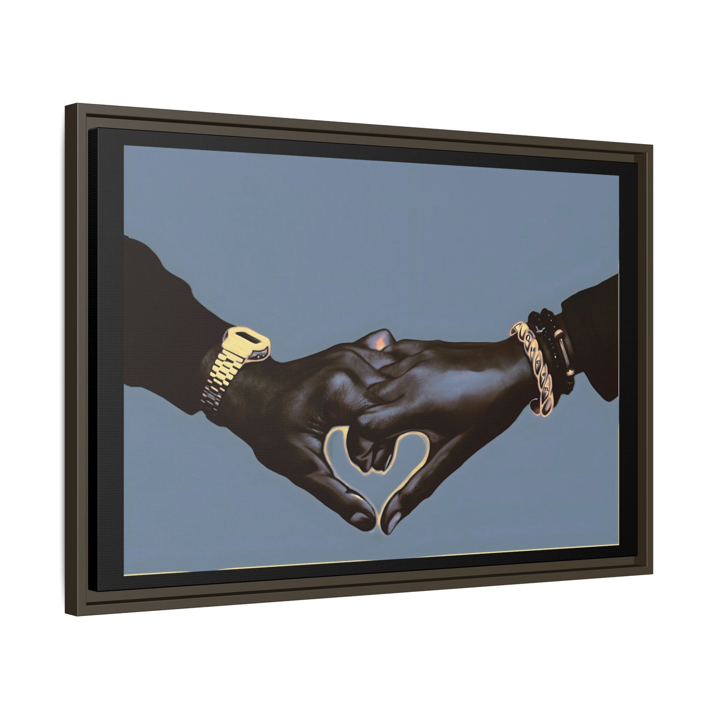 NsArt-BL. Custom Framed Matte Canvas Art Print: Love Hands, Relationship Decor, Wall Art, Gift for Couples, Home Decor Ideas, Friendship Art