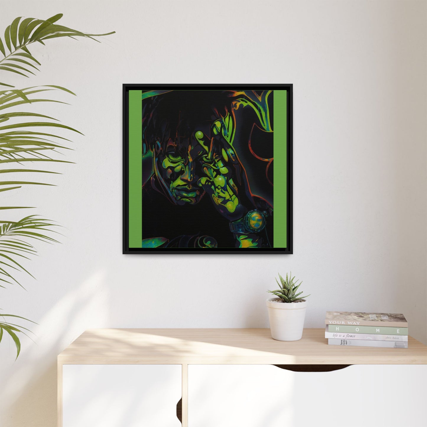 NsArt-J-Wrld. Custom Framed Art Print: Multi-Color Urban Expression, Wall Decor.