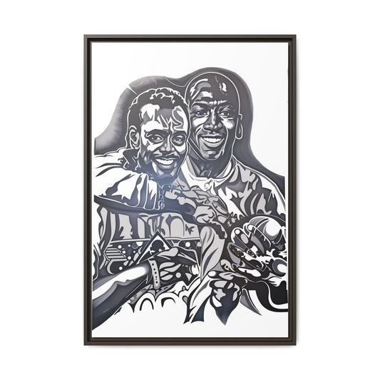 NsArt- Walter P and MJ. Custom Framed Art Print, Multi-Color Wall Art for Home Decor, Unique Gift for Sports Fans, Collectible Artwork.