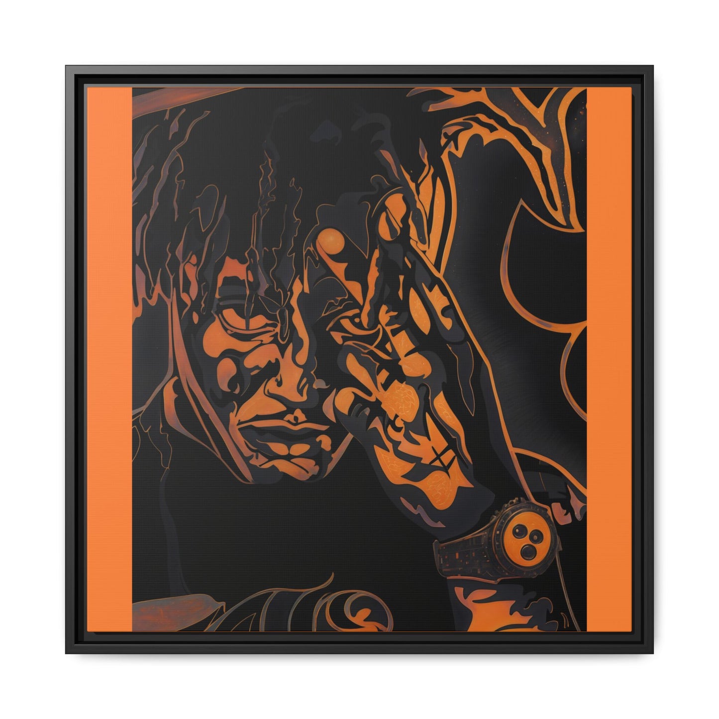 NsArt-J-Wrld. Custom Framed Art Print: Multi-Color Urban Expression, Wall Decor.