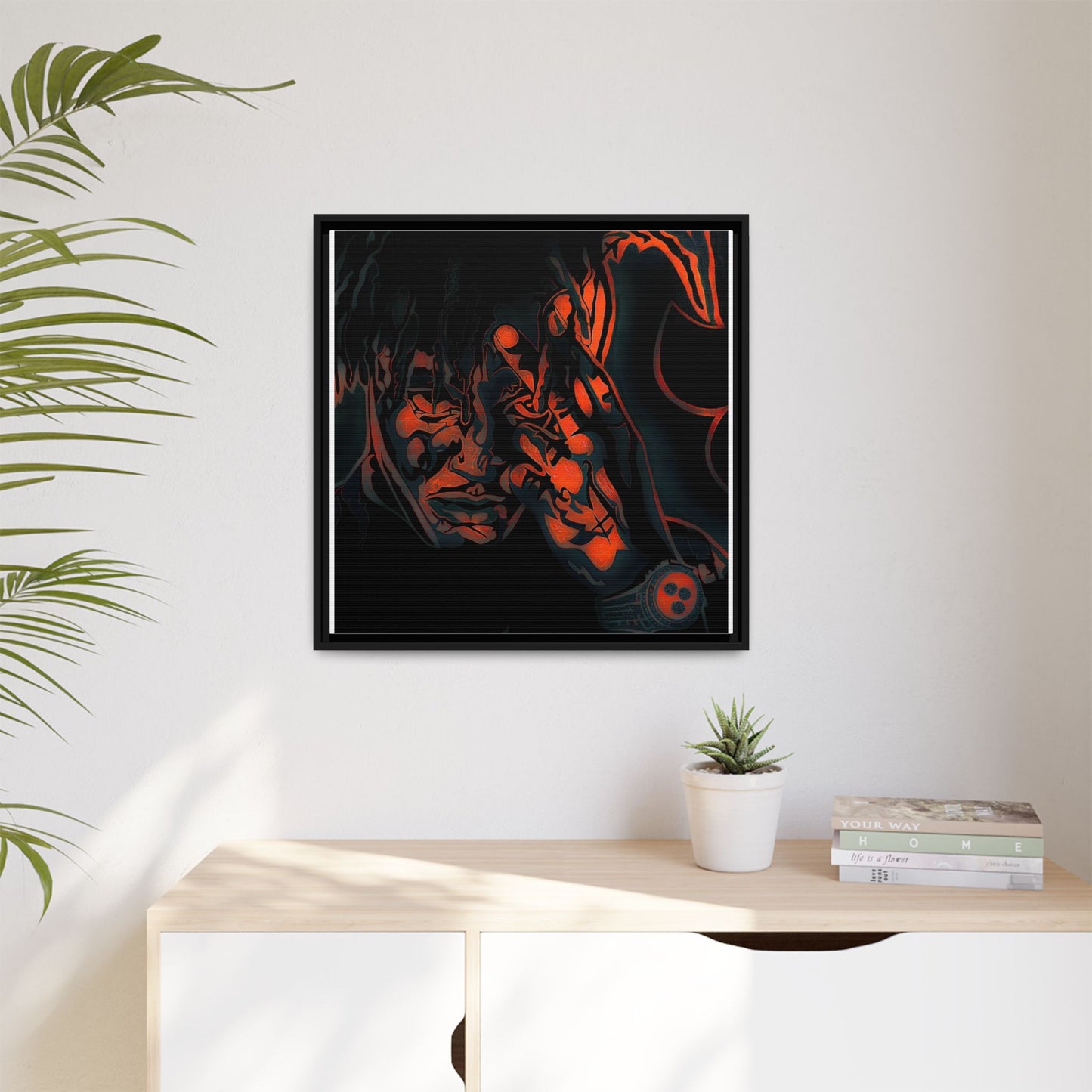 NsArt-J-Wrld. Custom Framed Art Print: Multi-Color Urban Expression, Wall Decor.