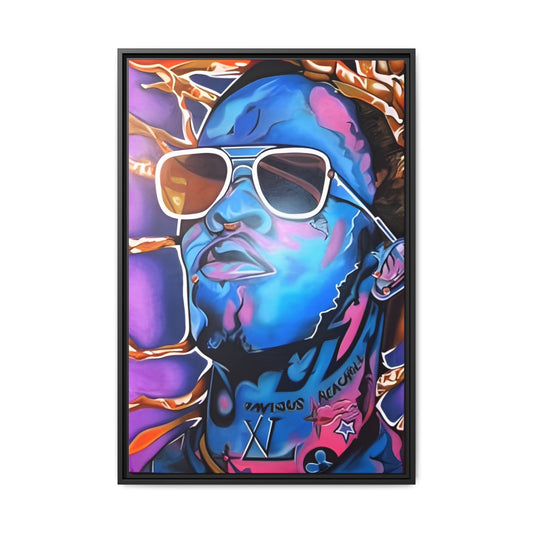 NsArt-YT. Custom Vibrant Framed Art Print - Multi-Color Wall Decor, Hip Hop Artwork, Unique Home Decor, Gift for Music Lovers, Rapper Wall Art