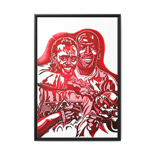 NsArt-Walter P and MJ. Custom Stylish Framed Canvas Wall Art, Basketball Decor, Urban Home Decor, Sports Wall Art, Gift for Sports Fans
