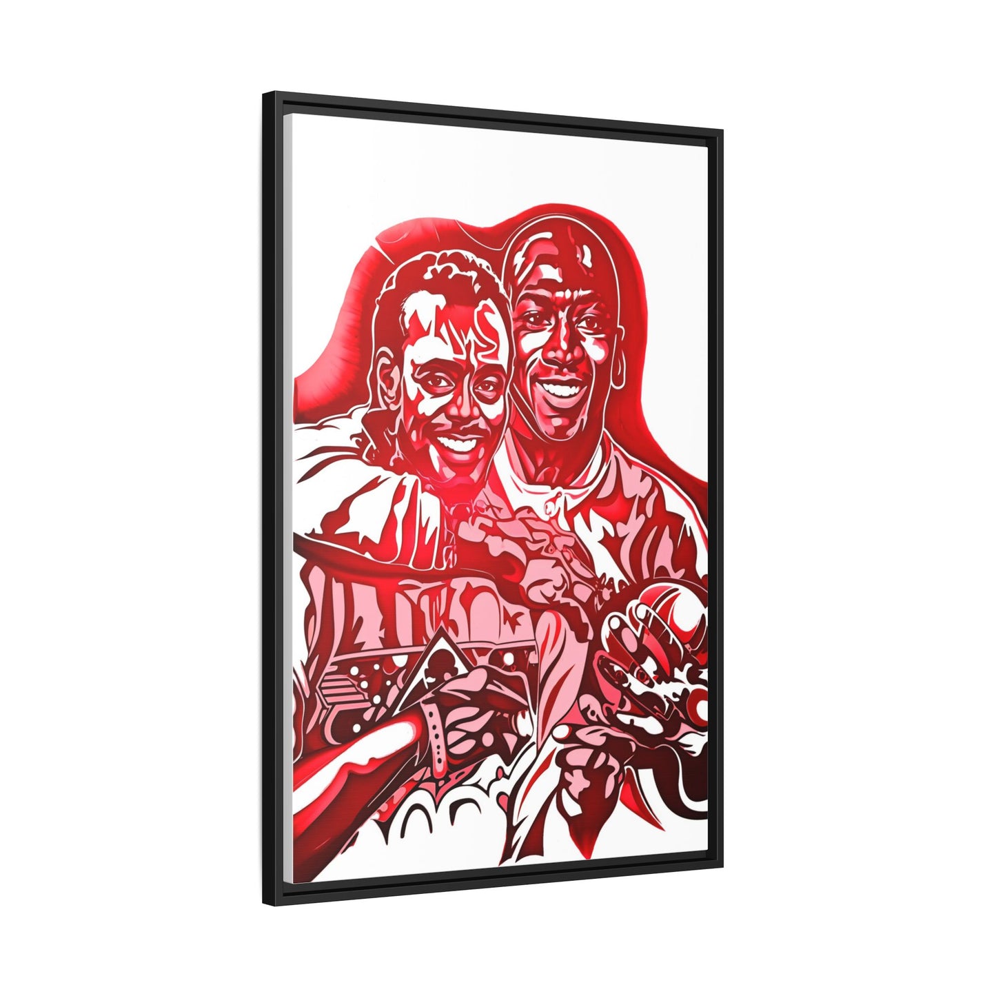 NsArt-Walter P and MJ. Custom Stylish Framed Canvas Wall Art, Basketball Decor, Urban Home Decor, Sports Wall Art, Gift for Sports Fans