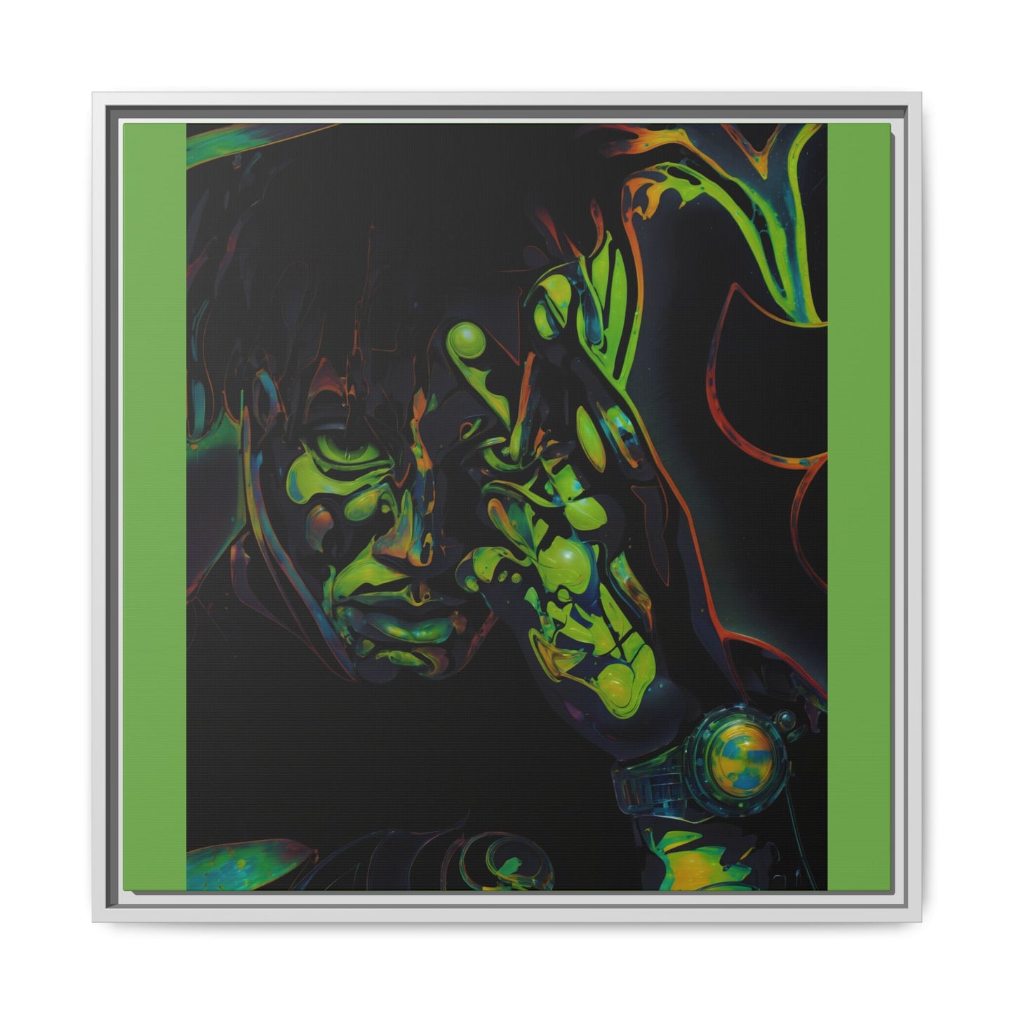 NsArt-J-Wrld. Custom Framed Art Print: Multi-Color Urban Expression, Wall Decor.