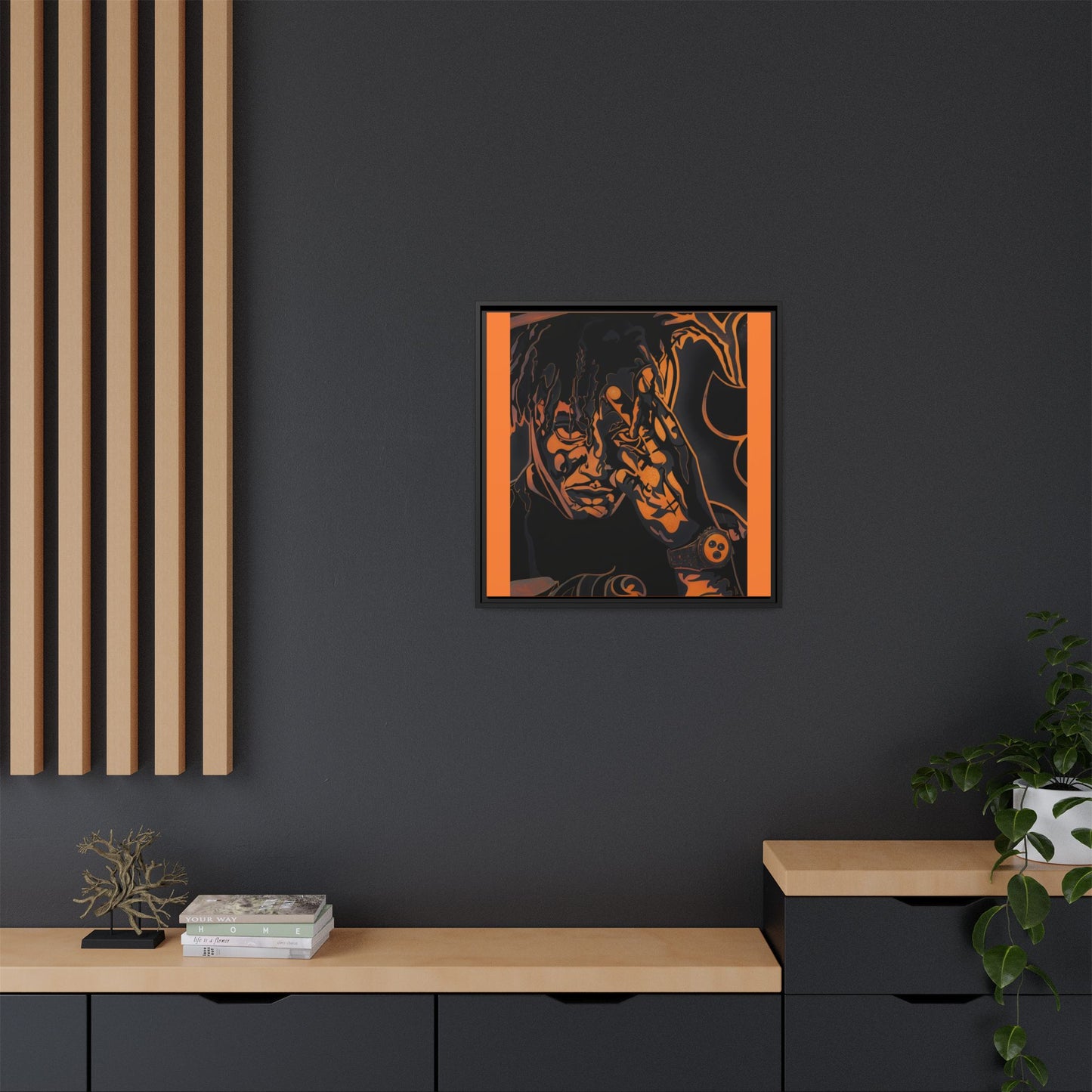 NsArt-J-Wrld. Custom Framed Art Print: Multi-Color Urban Expression, Wall Decor.