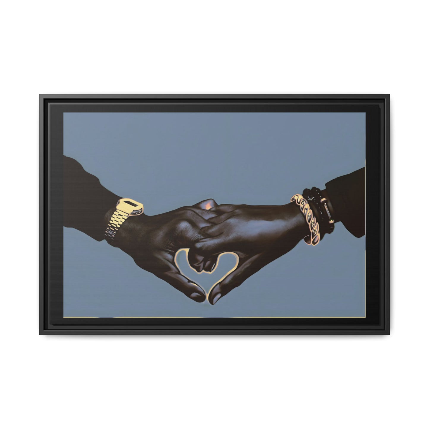 NsArt-BL. Custom Framed Matte Canvas Art Print: Love Hands, Relationship Decor, Wall Art, Gift for Couples, Home Decor Ideas, Friendship Art