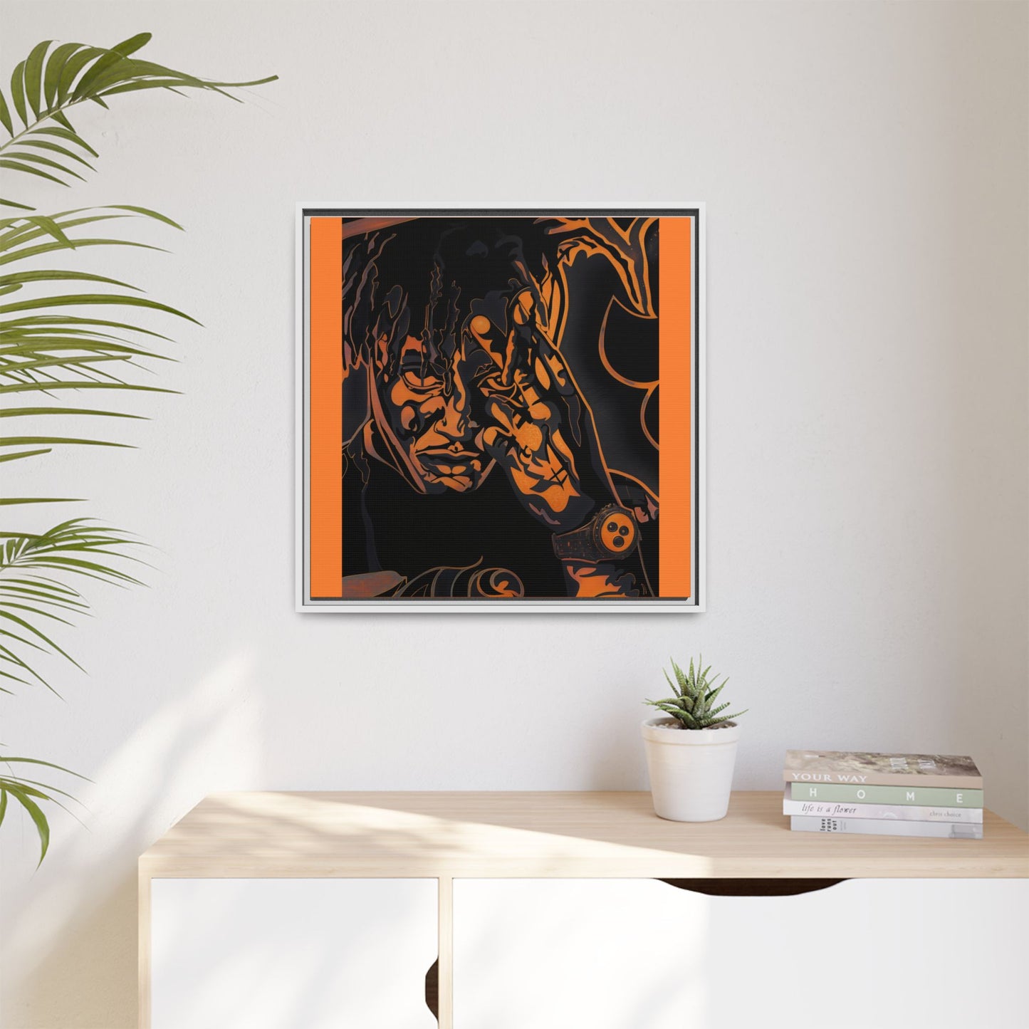NsArt-J-Wrld. Custom Framed Art Print: Multi-Color Urban Expression, Wall Decor.
