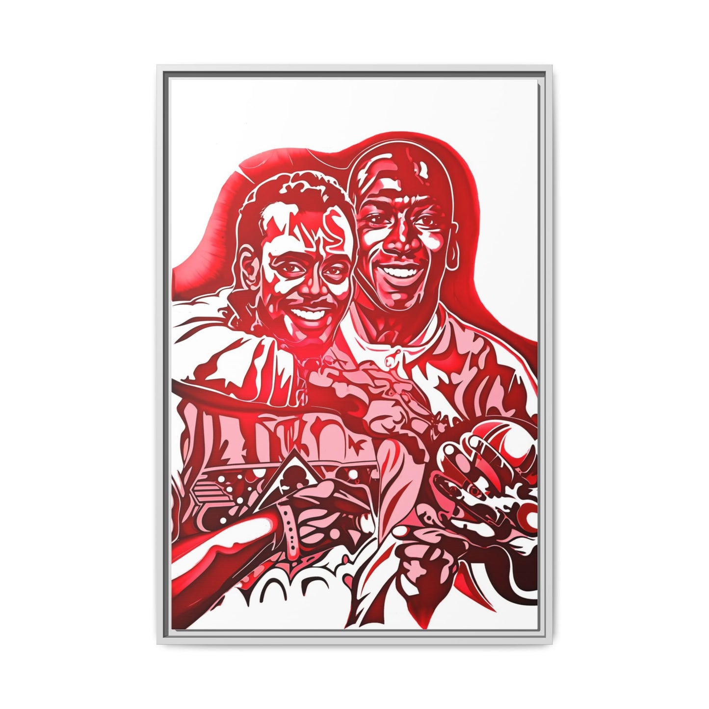 NsArt-Walter P and MJ. Custom Stylish Framed Canvas Wall Art, Basketball Decor, Urban Home Decor, Sports Wall Art, Gift for Sports Fans